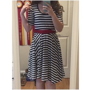 Navy and white Effie’s heart dress